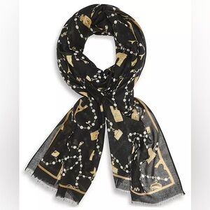 Karl Lagerfeld Black and Gold Scarf